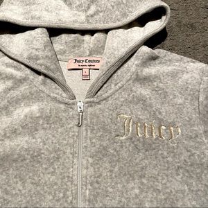 Juicy Couture Velour Hoodie in Grey